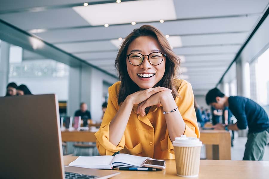 Young professional planning her finances online