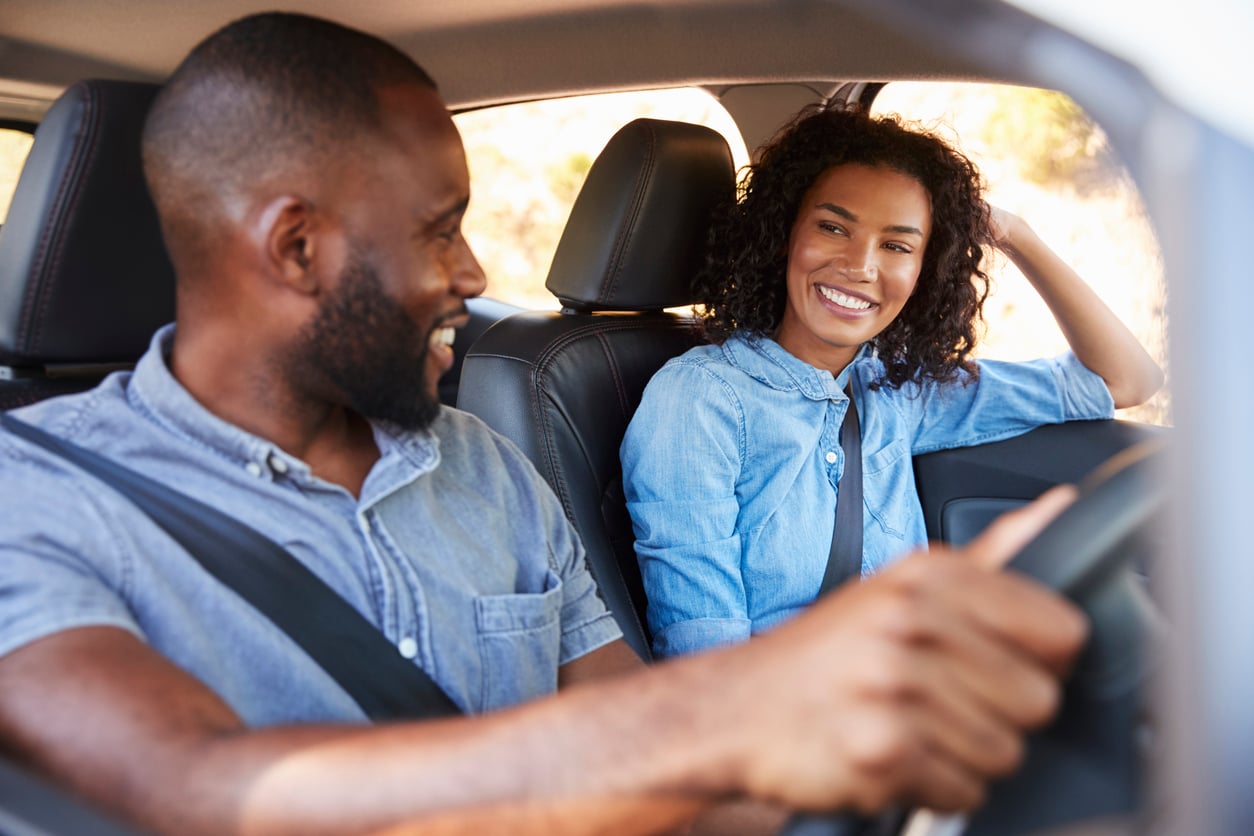 Couple enjoying a drive