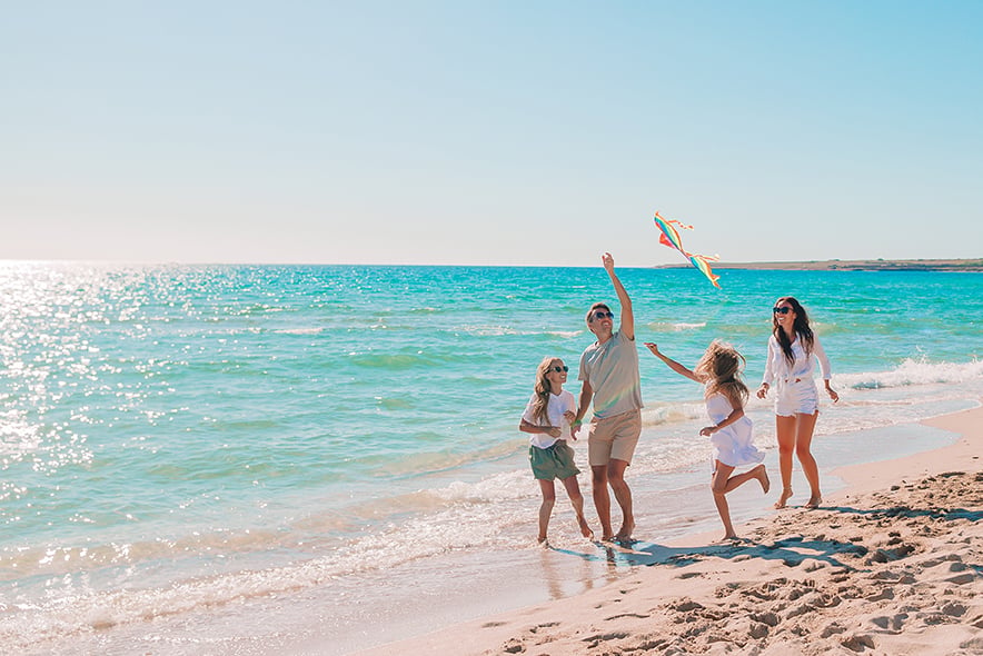 Family at the beach