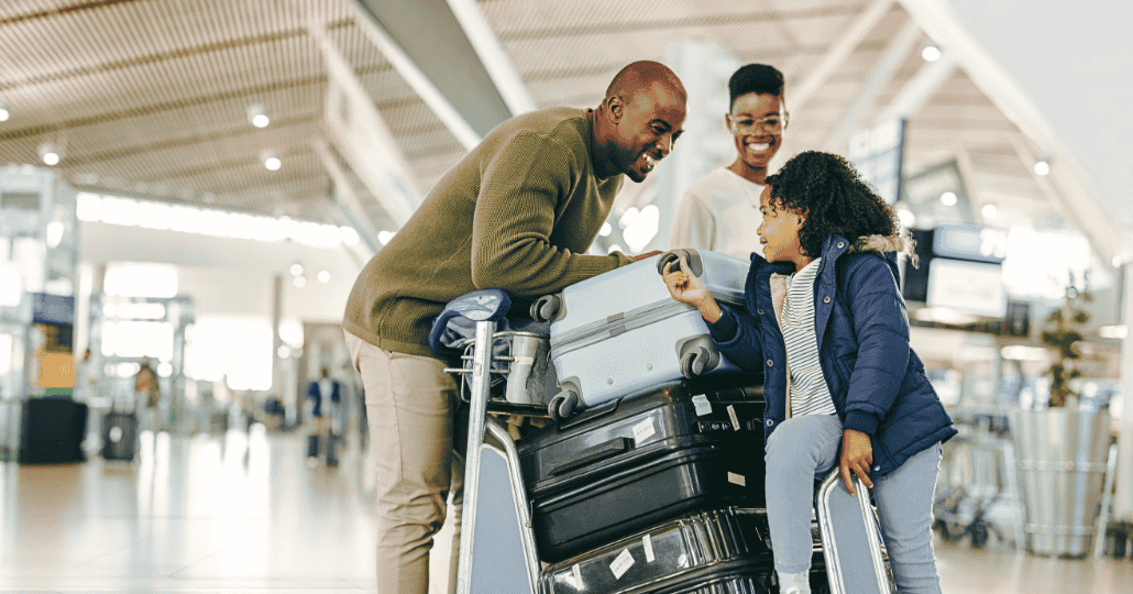 family at the airport