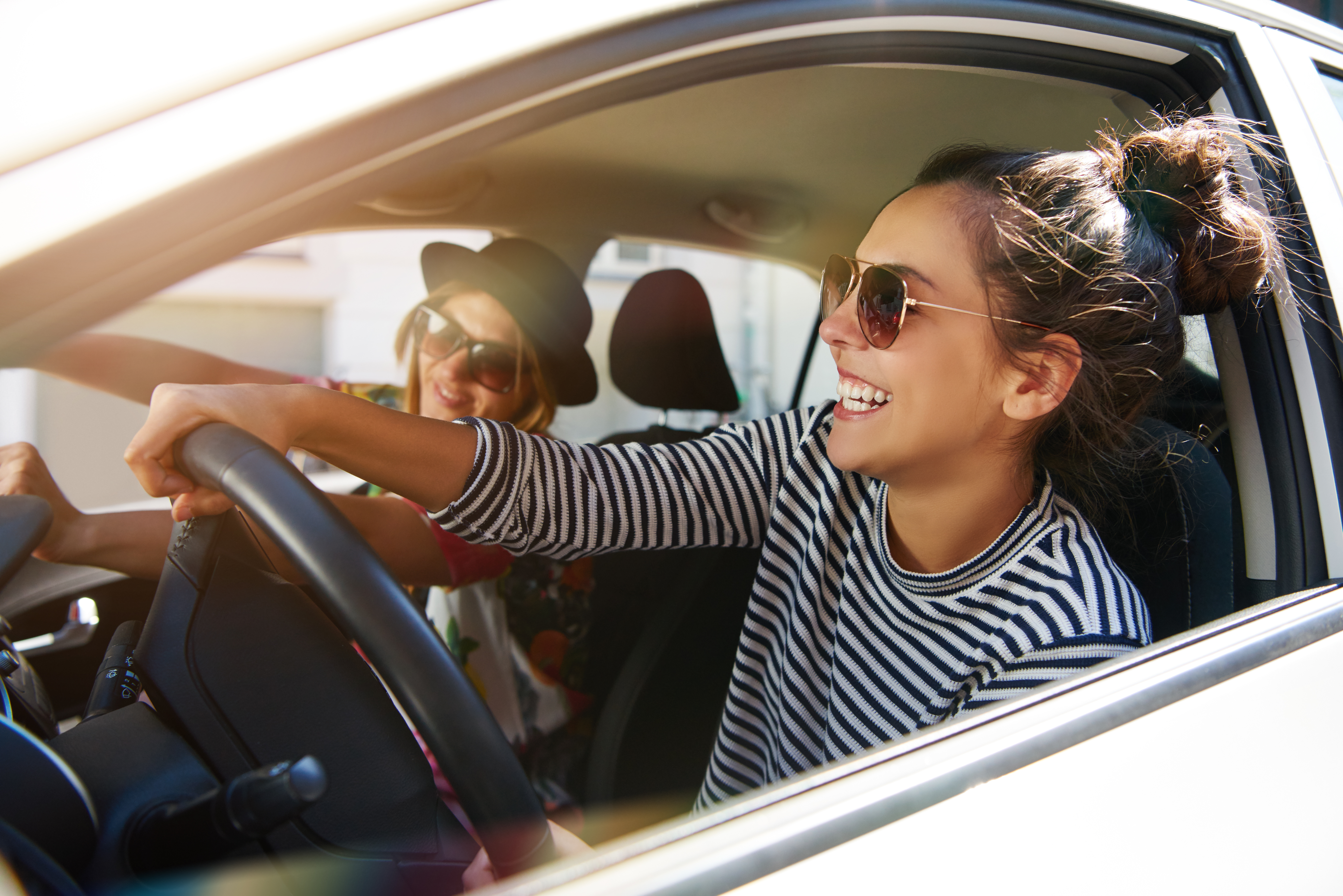 friends in a car