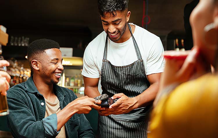 Man paying with phone