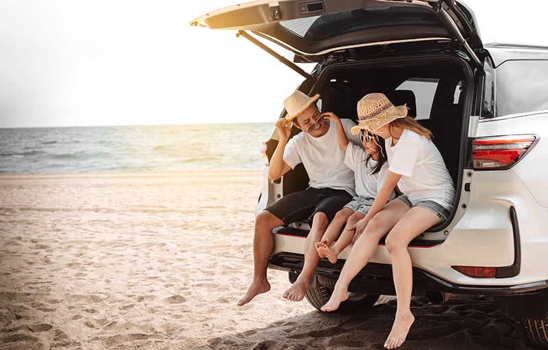 Family at the beach