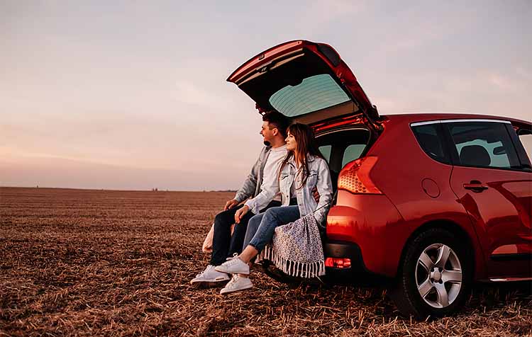 couple sitting in car