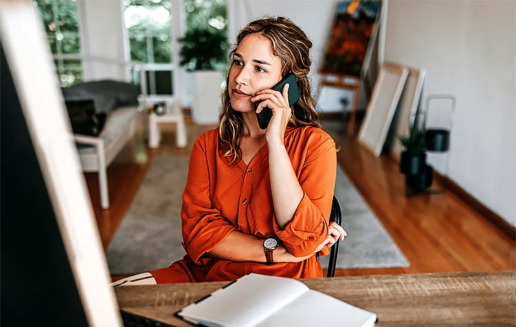 Woman on phone